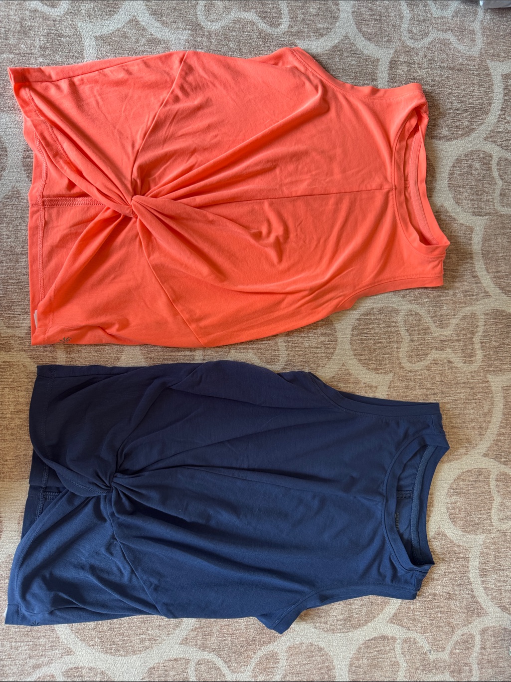 Athleta G!Rl Twist Around Tank - Coral And Navy Set Size 8-10 Medium